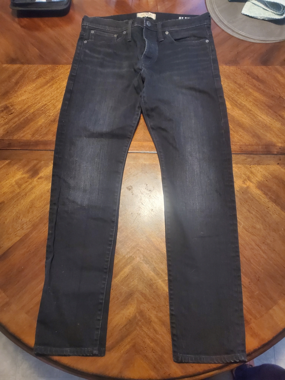 Madewell Black Selvedge Slim Stretch Mens Denim Jeans Tag 33x32 Actual 34x30 EUC